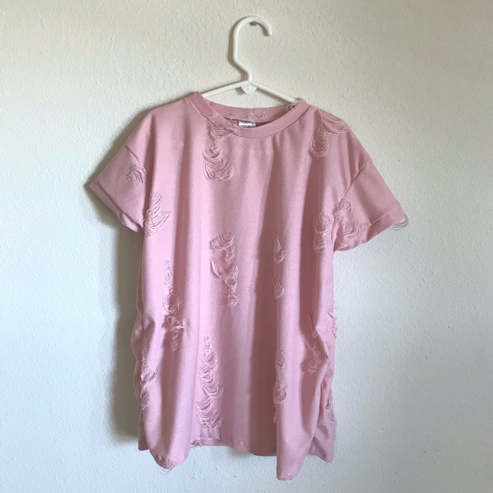 Handmade distressed t-shirt dress ( size 4T )